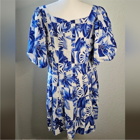 NEW With Tags Farm Rio Garden Tiles Linen Mini Dress - Picture 9 of 10